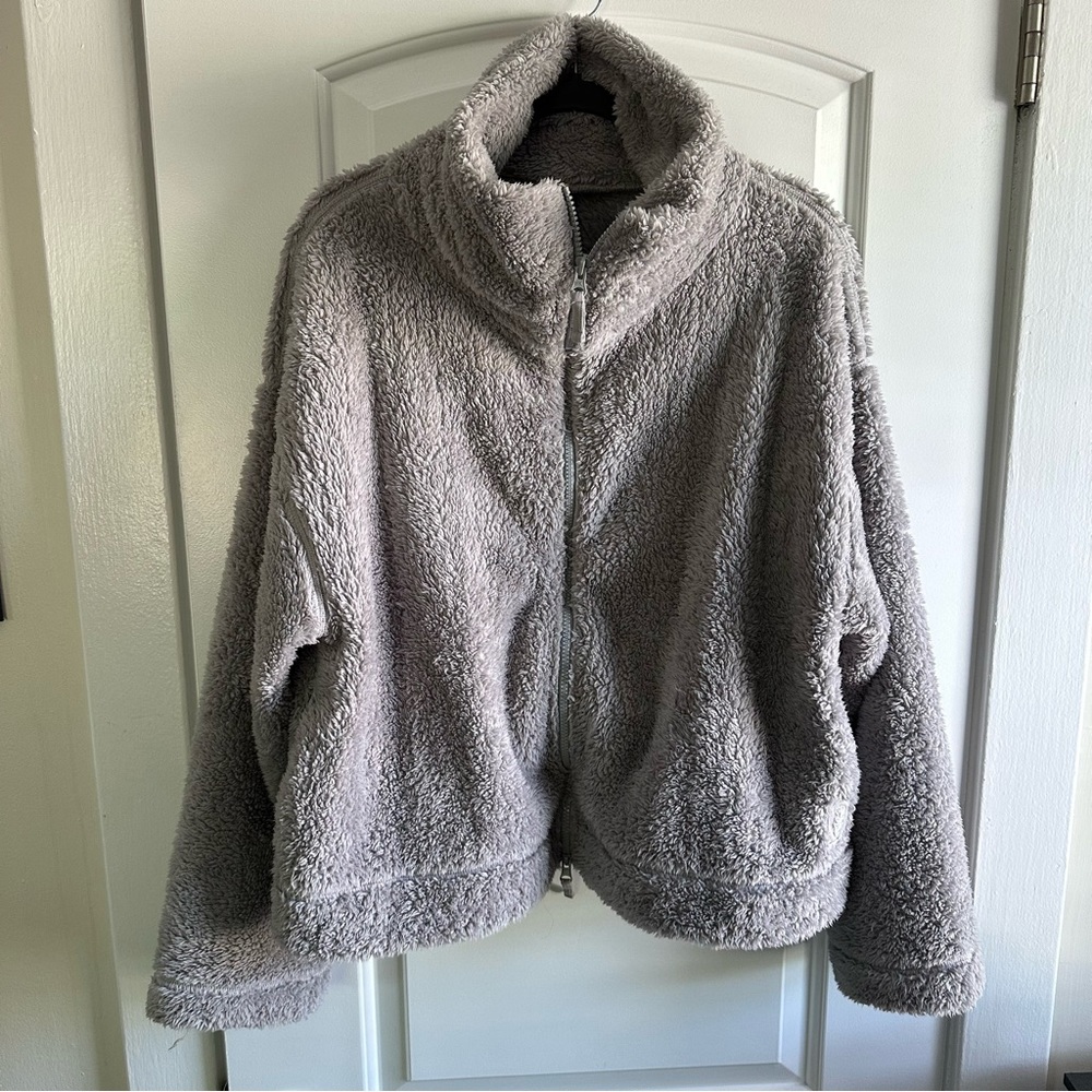 FP Movement by Free People Gray Teddy Jacket